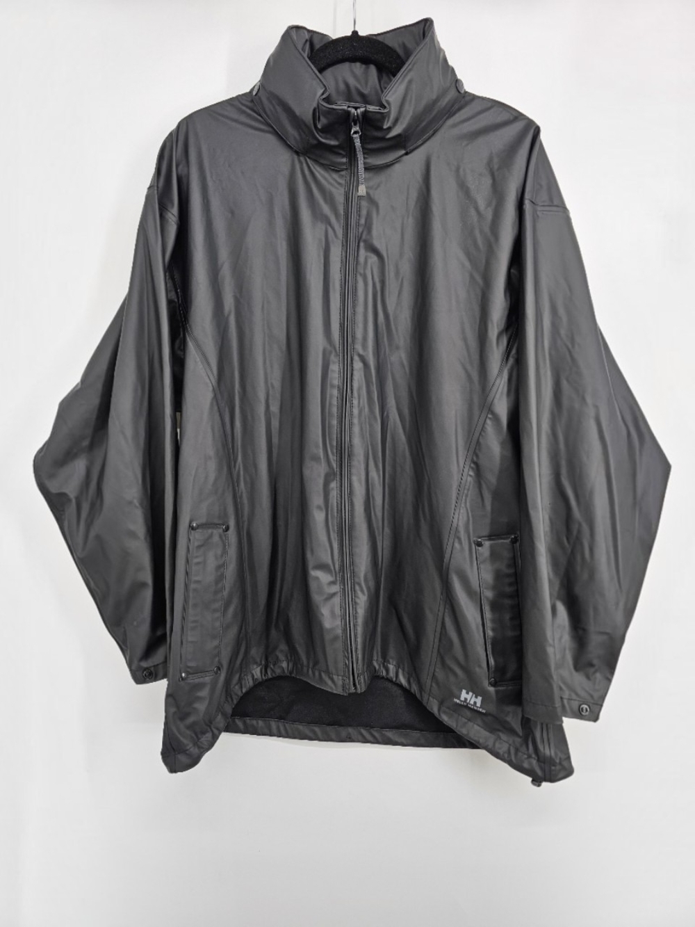 Helly Hansen Men's 2XL Black Hooded Rain Jacket Waterproof Shell XXL